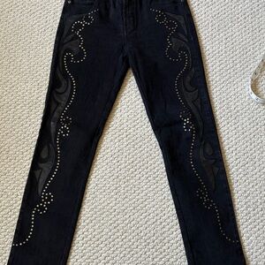 Diane Gilman Embellished Black Denim Jeans
